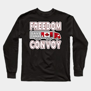 FREEDOM CONVOY TO OTTAWA CANADA JANUARY 29 2022 WHITE LETTERS Long Sleeve T-Shirt